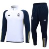 Real Madrid Quarter Zip Ensemble Sweat d'Entraînement 2023-24 Blanche Pour Homme